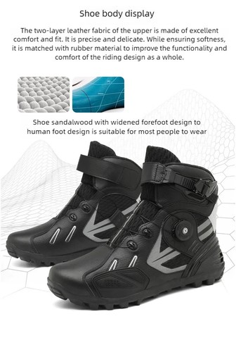Motorcycle Protective Boots Men's High-top Outdoor Training Cycling Shoes Racing - Picture 15 of 26