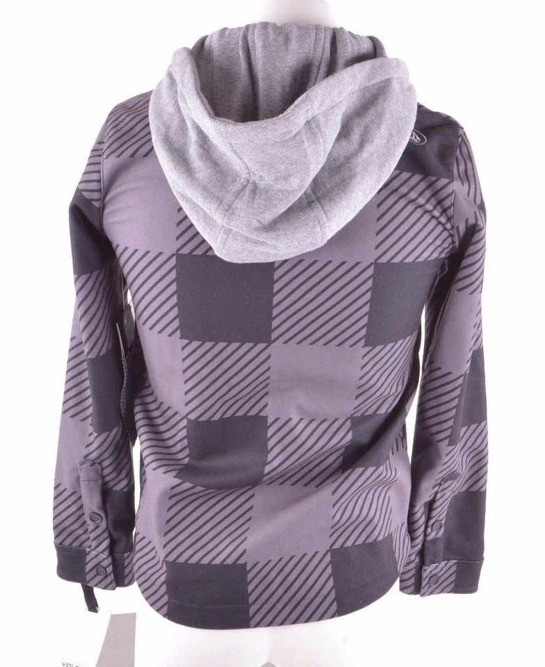 NWT YOUTH VOLCOM PAGODA FLANNEL SNOWBOARD JACKET $100 M purple black  - Image 2 of 2