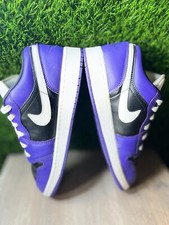 GS AIR JORDAN 1 LOW BLACK COURT PURPLE SZ 6.5 Y EXCELLENT CONDITION 553560-501