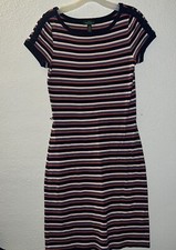LRL Lauren Jeans Co  Womens Sz S Striped Cotton Short Sleeves Dress Ralph Lauren