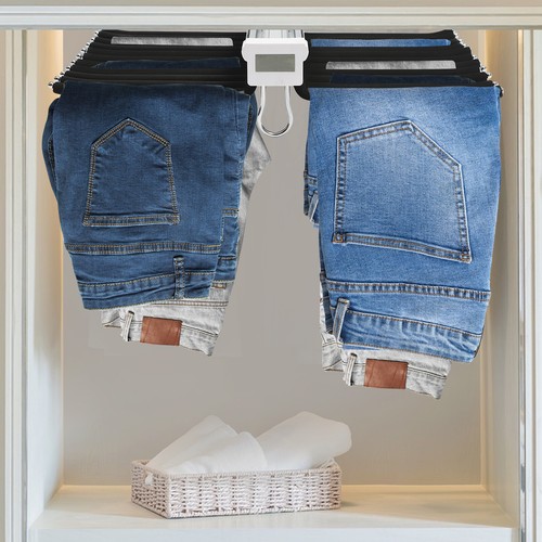 Pull Out Trousers Rack,Double-Row 22 Arms Jeans Hangers for Closet Trousers Rack
