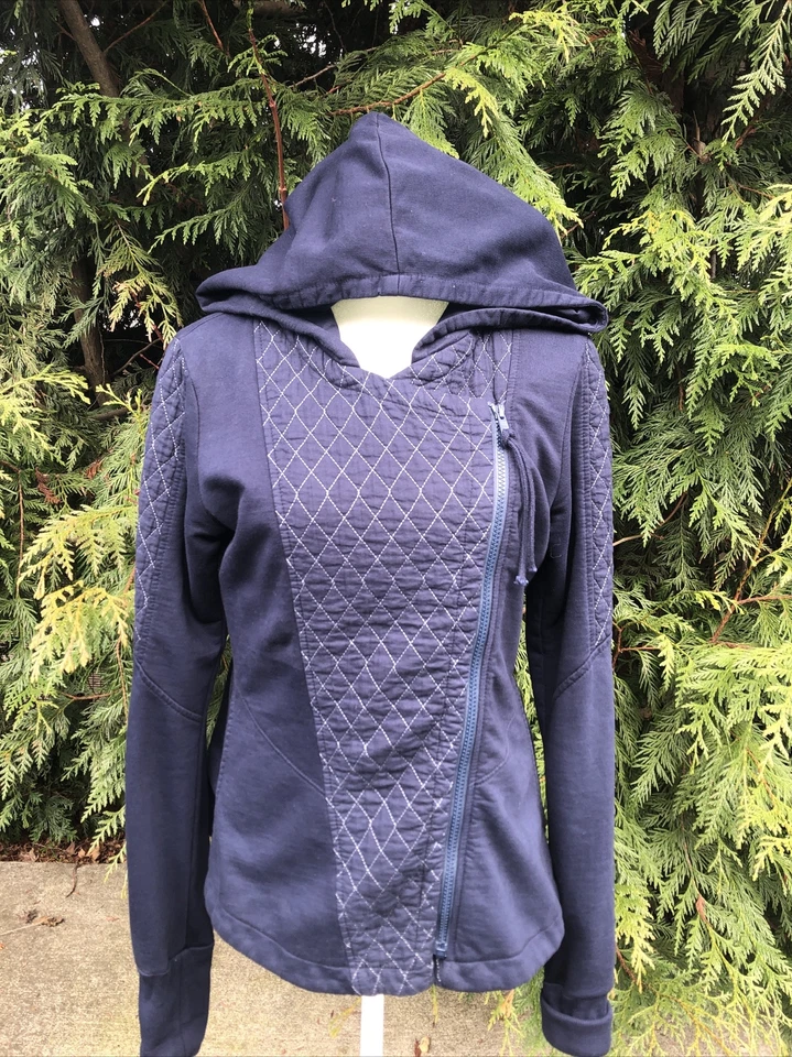 Chaqueta Prarie Underground Pequeña Azul Oscuro Algodón Orgánico Con Capucha Cremallera Acolchada Foto 2 de 4