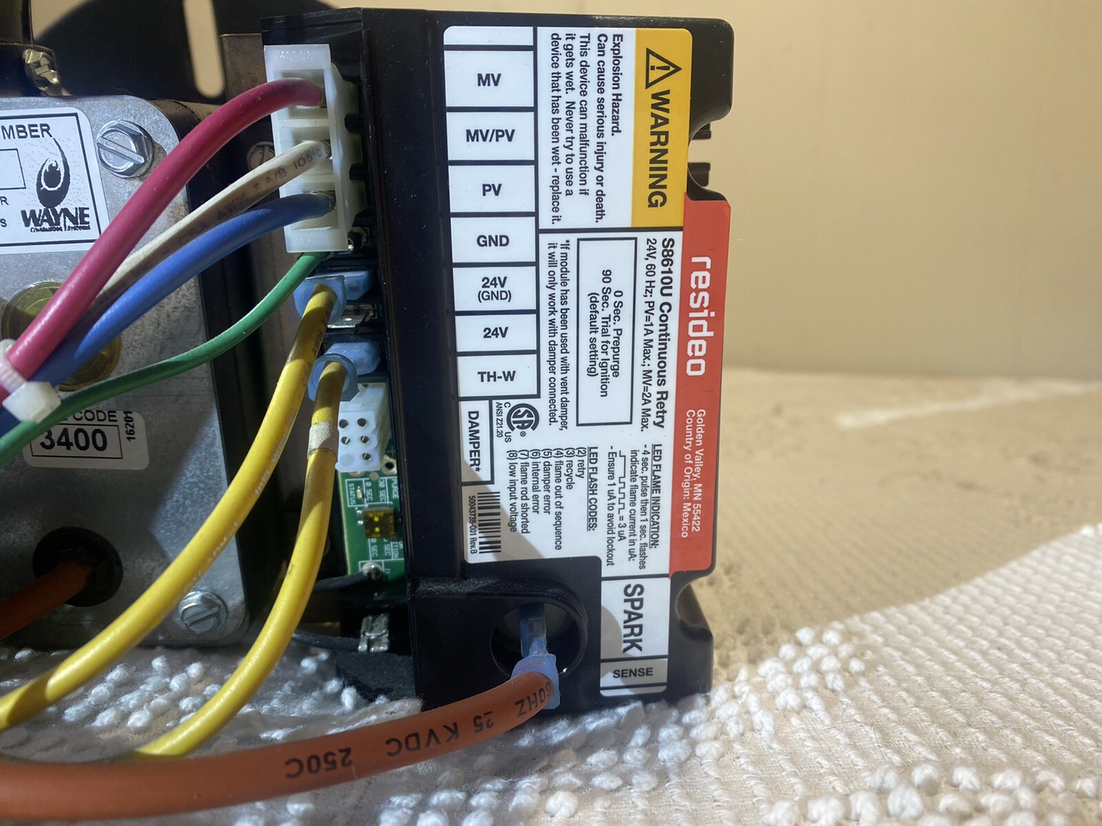 WAYNE CONVERSION BURNER ModelP250AF EPN Gas 120v (50,000 250,000 BTU