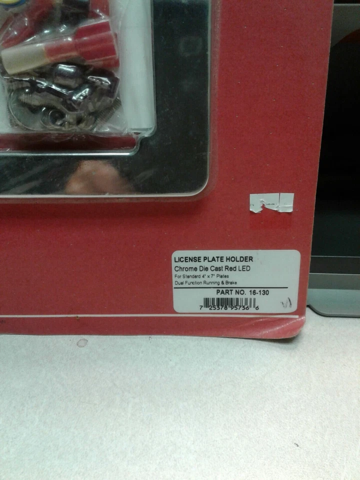 Chrome Die Cast License Plate Holder with Red LED - Show Chrome - 16-130 NEW - Image 2 of 4