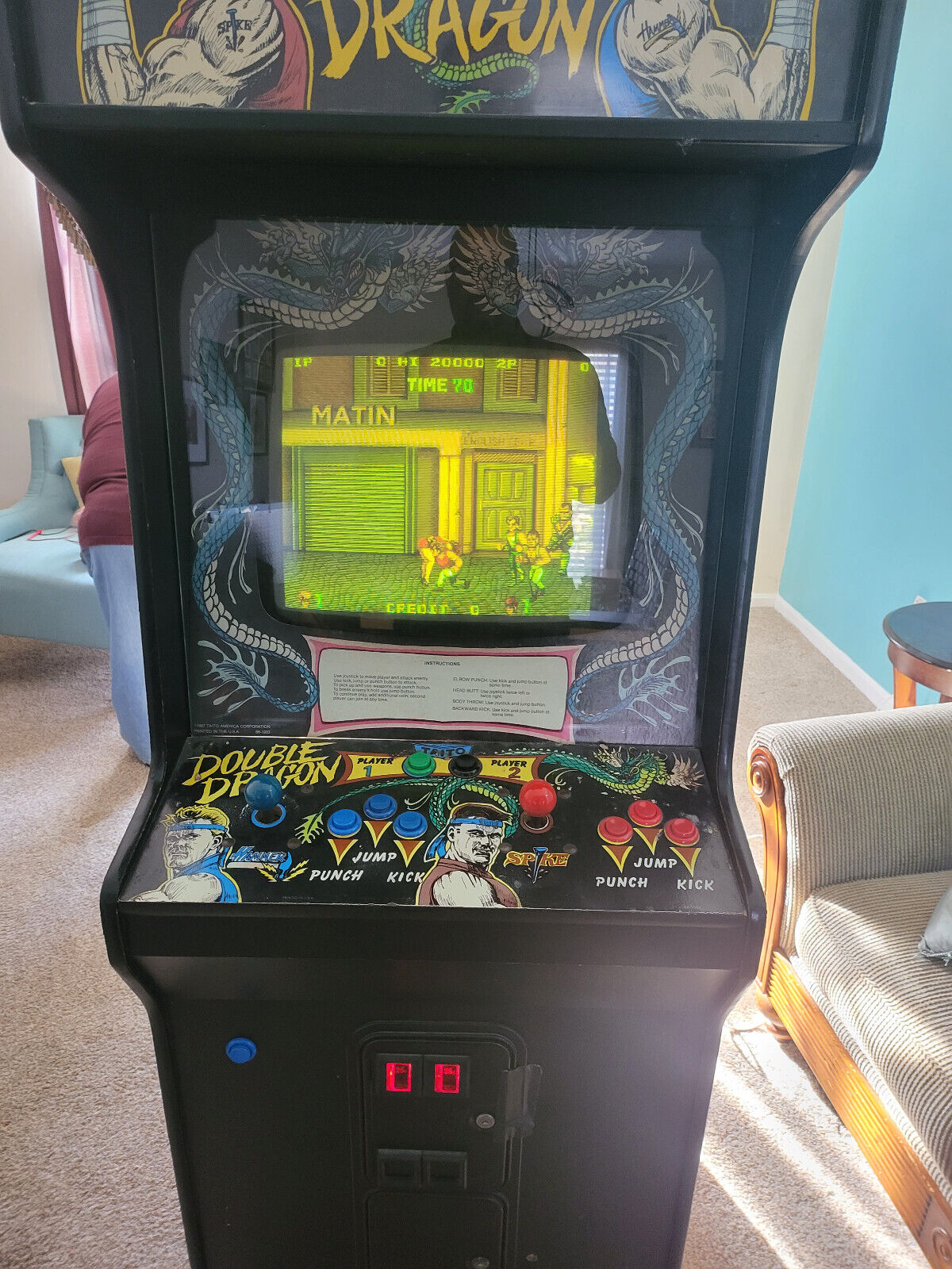 DOUBLE DRAGON ARCADE MACHINE by Taito 1987