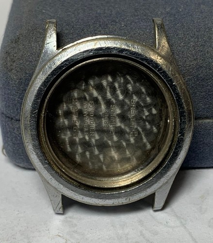 UNGEWÖHNLICH 1943 Schmitz Swiss Made 32,4 mm 10 1⁄2L versteckte Krone Etui klappbare Lünette! - Bild 3 von 10