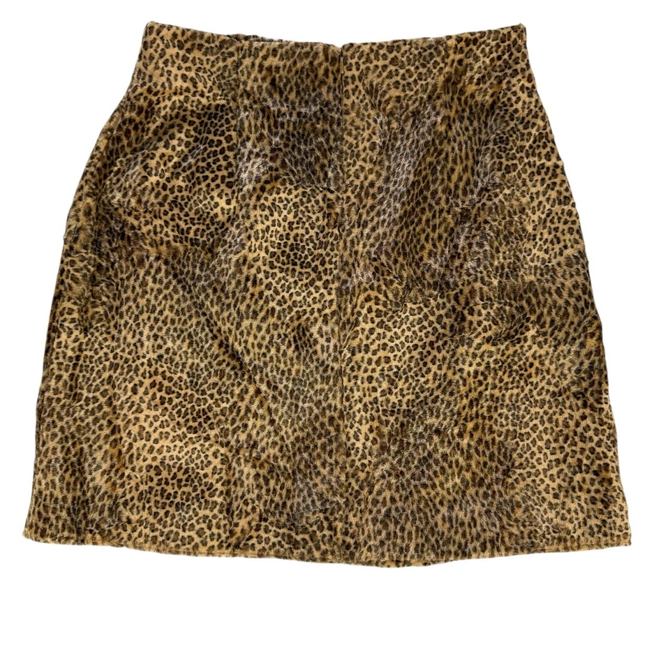 Minifalda Telluride Clothing Co Talla 10 Marrón Negra Estampado Animal Piel Sintética Y2K Foto 2 de 4