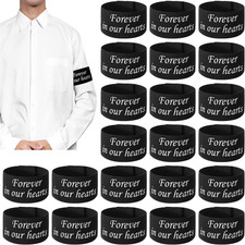 25 PCS Black Elastic Adjustable Funeral Mourning Arm Band for Memorial Event