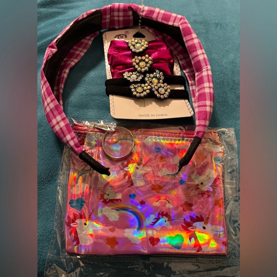 Pink Headband and Unicorn Pouch Set - Image 2 of 2