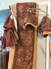 American Century Classic Comforter, 2- Pillow Shams, Bed Skirt Maroon Gold - Q