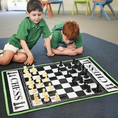 Schachspiel 40x30x7,5cm Reise Faltbrett mit echten Figuren, kindersicher, stabil