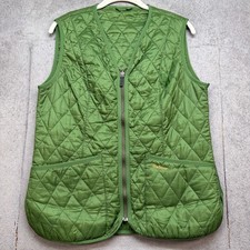 Barbour Quilted Vest Betty Interactive Liner Green Heritage UK 12 US 8