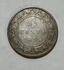 1899 Newfoundland Silver 50 Cents - Narrow 99