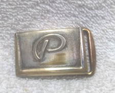 Hickok Master Plate Letter P Belt Buckle Gold Silver USA Made Vintage