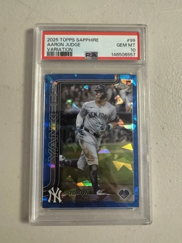 2025 Topps Chrome Sapphire Aaron Judge  Image Variation PSA 10 POP 2 !!!!!!