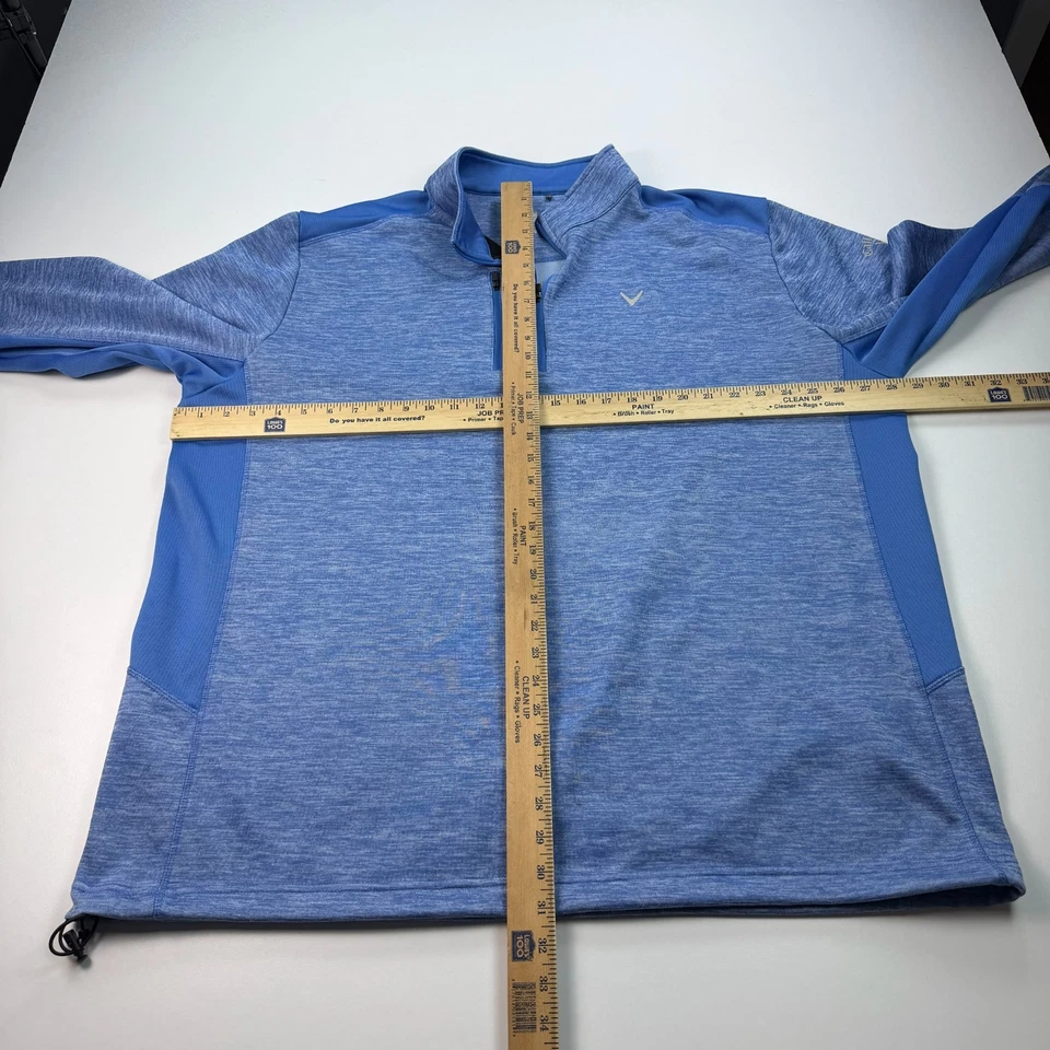 Suéter Pullover Callaway 1/4 Cremallera Para Hombres 3XLT XXXLT Azul Polar Cuello Simulado Foto 4 de 4