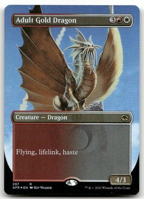 Adult Gold Dragon (Borderless) #297 (Foil) (LP) Forgotten Realms AFR Magic MTG