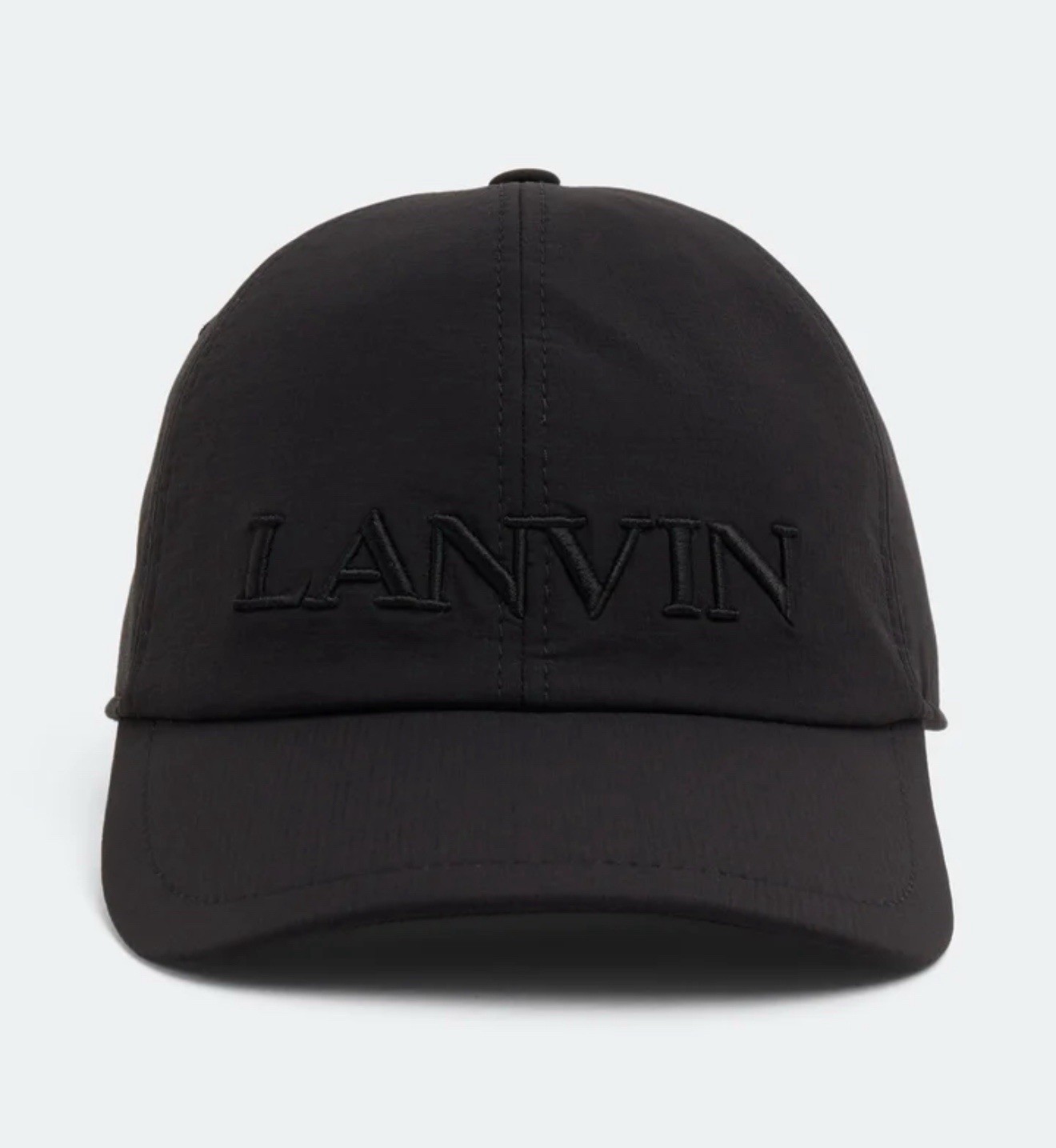 LANVIN Black Embroidered Logo Baseball Cap – Adjustable Strapback