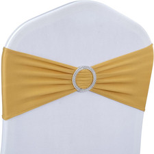 Spandex Chair Sashes Bows 50PCS Premium Stretch Chair Cover Band with Buckle Sli