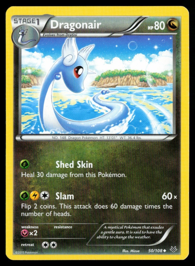 2015 XY - Roaring Skies Dragonair #50 Non Holo Pokemon Card
