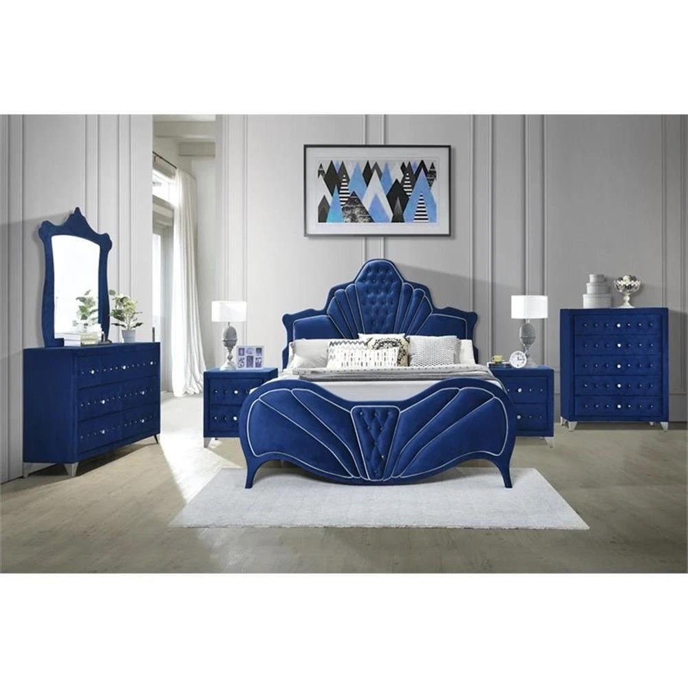 Acme Furniture Dante Upholstered Panel Bed - Thumbnail 2
