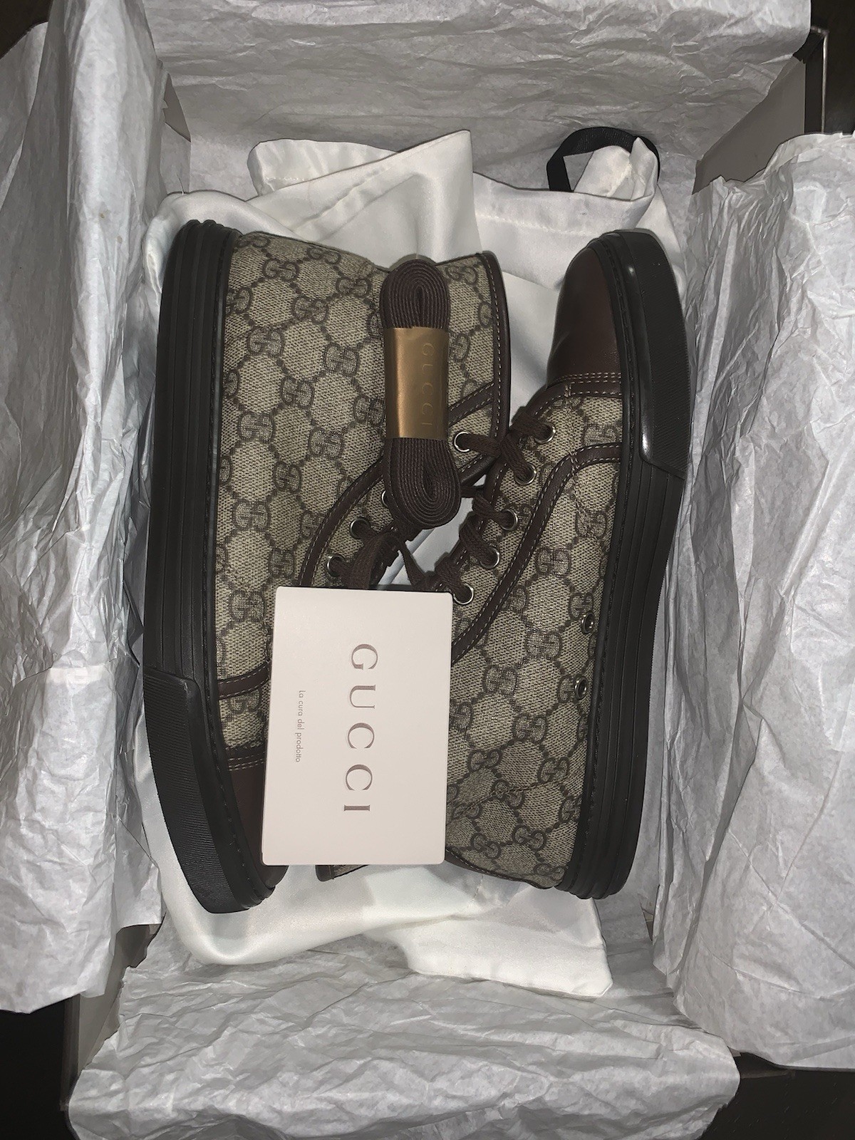 Men's Gucci GG monogram high-top sneakers size 6.5 IT