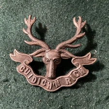 Seaforth Highlanders Regiment Military Cap Badge Blackened yy49