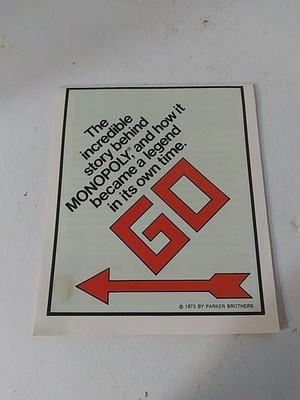 Monopoly Vintage 1973 The Incredible Story Behind Monopoly Booklet