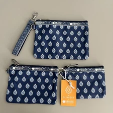 Lesportsac Paisley Wristlet Pouch Set of 3 NWT