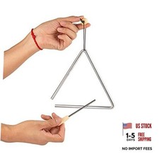 Triangle Musical Instrument with Striker, Rhythm Hand Percussion 7 inch