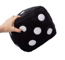 Room 2 Room 9” Fuzzy Dice Pillow  (Black) New
