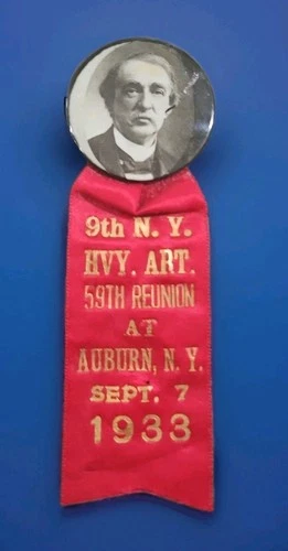 1933 AUBURN / 9TH NY HEAVY ARTILLERY REUNION BADGE