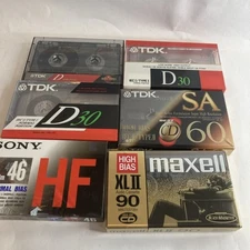Lot Of (5sealed) Maxell Sony TDK Blank Cassettes (1 Unsealed)