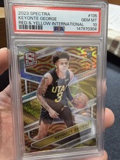 KEYONTE GEORGE 2023-24 SPECTRA ROOKIE RED YELLOW RC /49 PSA 10 POP 3!