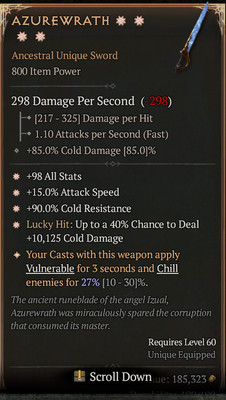 Azurwrath  Blauzorn 4GA Sword ETERNAL REALM NON-SEASON SC D4 PS5