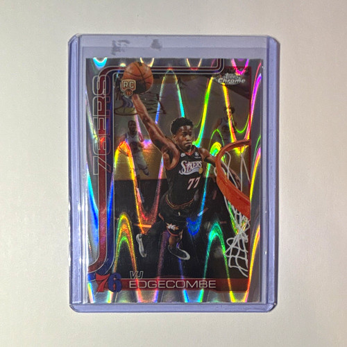 Topps 2025-26 Chrome Update VJ Edgecombe RayWave Refractor #153 76ers (RC)