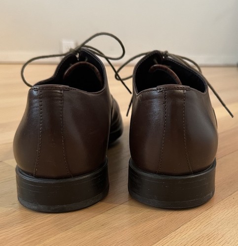 PAUL SMITH Dark Brown Mens Cap Toe Leather Dress Shoes SIZE 11 Made In Italy - Picture 6 of 11