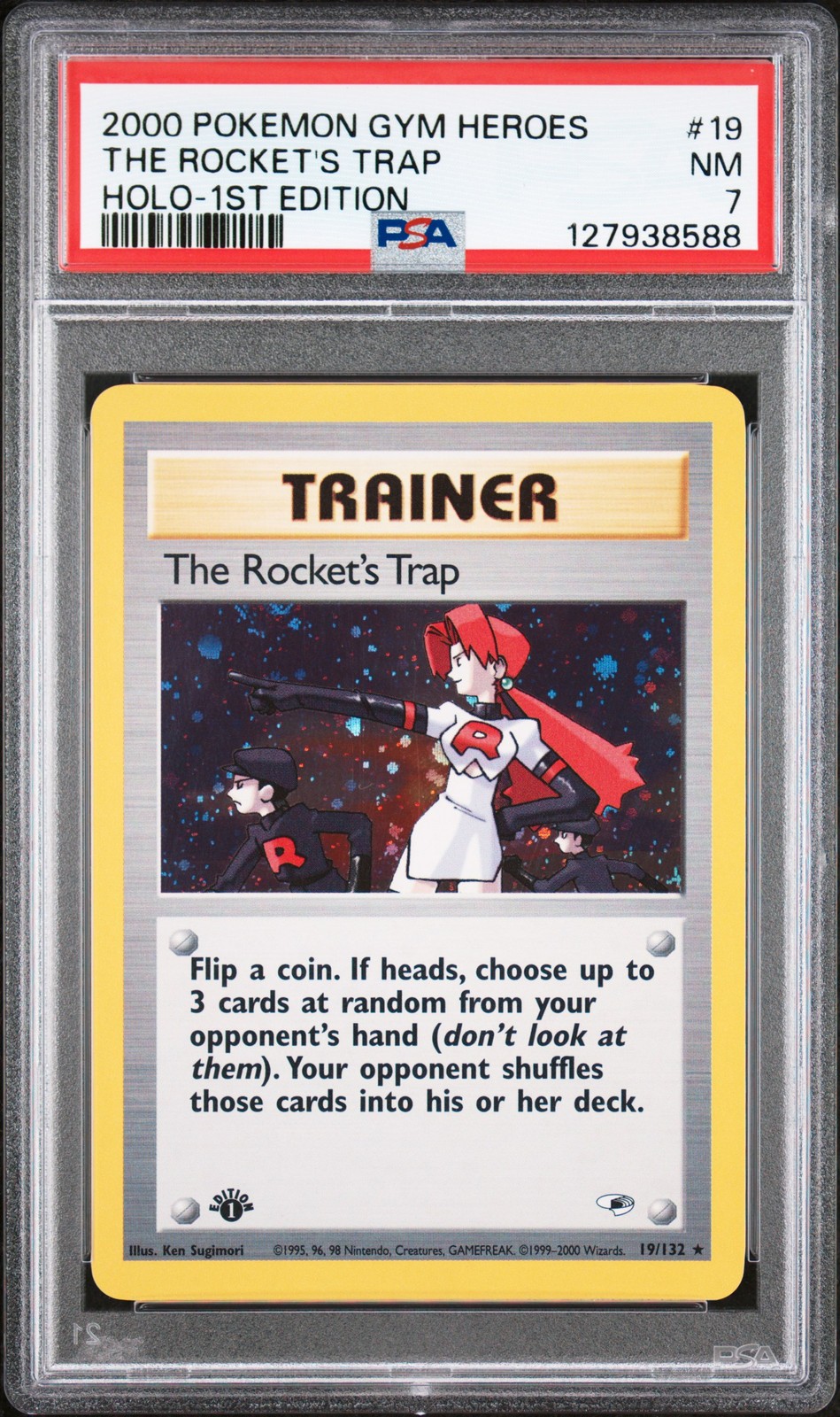 The Rocket's Trap #19 2000 Pokemon Gym Heroes PSA 7 1st Ed 250001