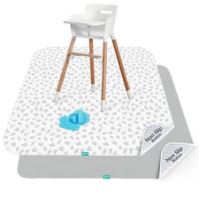 Baby Splat Mat 2 Pack for Under High Chair Anti-Slip Waterproof Spill Mat 46x42