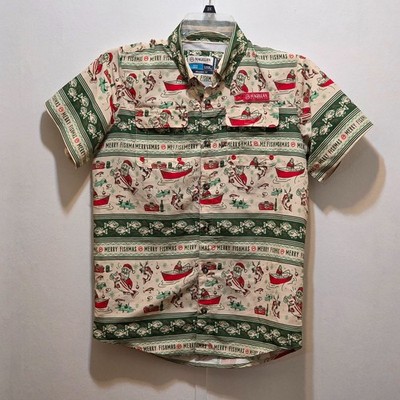 Magellan Merry Fishmas Fish Gear Shirt Santa Claus Christmas L 14-16 Boys
