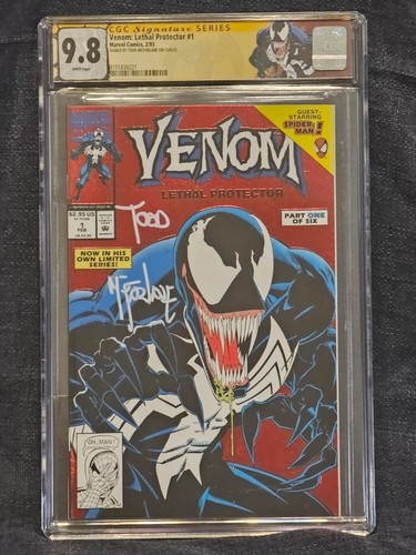 VENOM: Lethal Protector #1 CGC 9.8 White Pages Signed Todd McFarlane FULL SIG