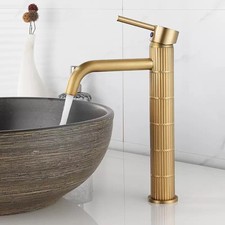 Classic Bathroom Sink Tap Single Lever Handle Countertop Basin Mixer Tap Brass