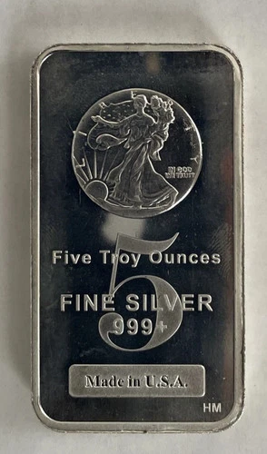 5 oz. Highland Mint Silver Bar - Walking Liberty Design .999+ Fine