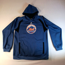 Adidas NY Mets Youth Large 14-16 Blue Pullover Hoodie Embroidered Logo