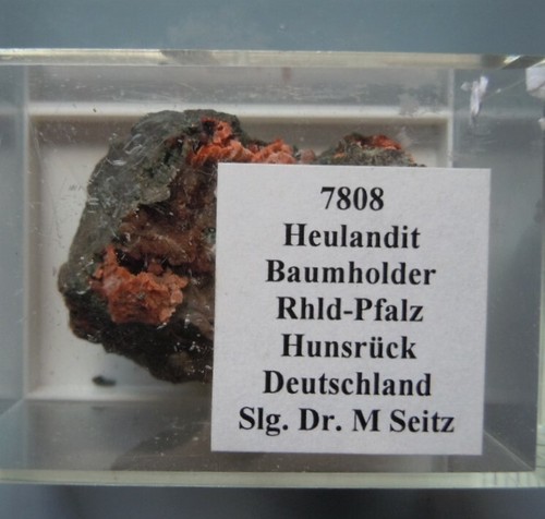 HEULANDITA (HEU7) mineral de Baumholder, Alemania (en caja de acrílico transparente) - Imagen 5 de 9
