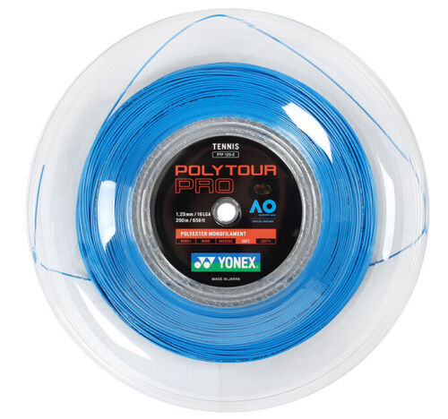 YONEX Poly Tour Pro 1.25mm 200m 16LGA Tennis String Blue Reel PTP 125-2