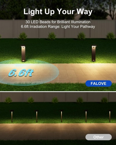 Outdoor Solar LED Lights - 6 Pack Waterproof Pathway Lamps for Stunning Gardens - Picture 5 of 11