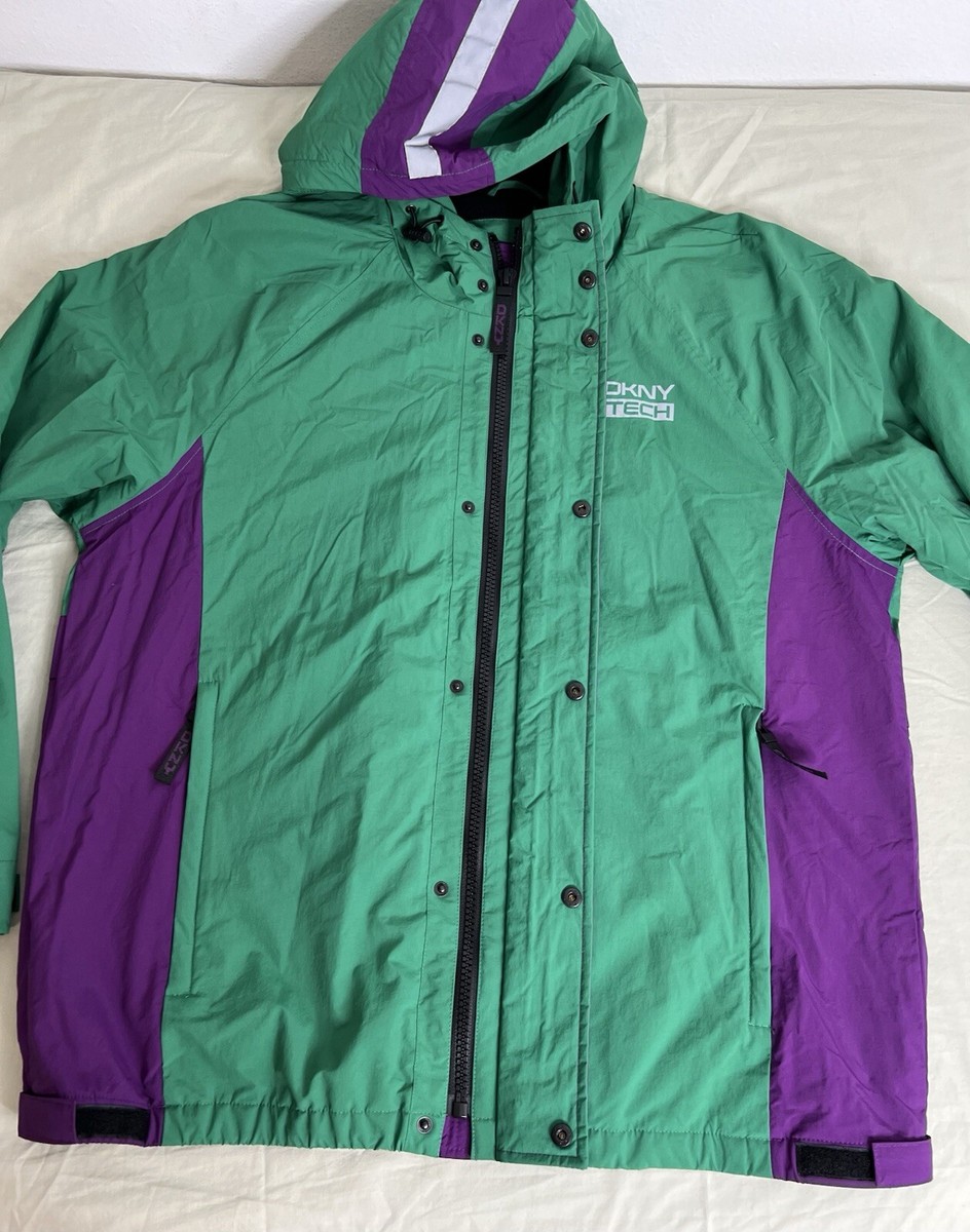 DKNY Tech Taslan Jacket Men's Meable To Rain Storm Coat Green