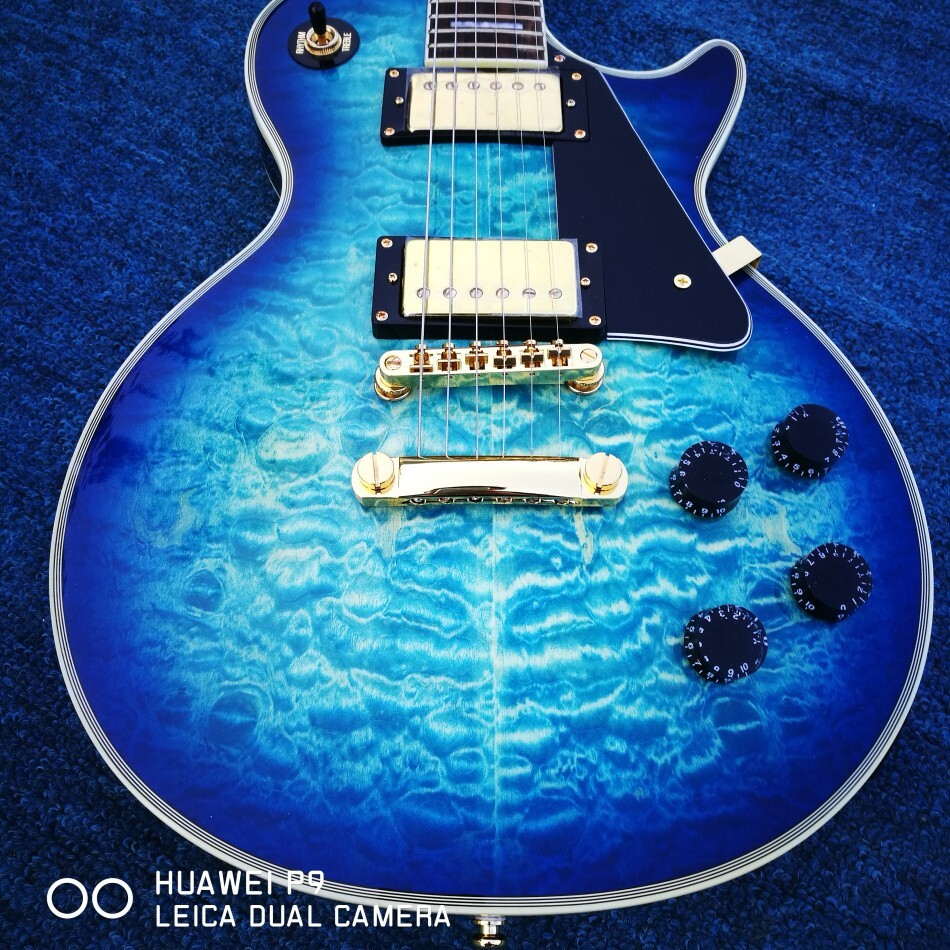 Guitar Shop Custom Blue Electric Guitar Rosewood Fingerboard In Stock