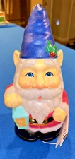 Blow Mold Christmas Tabletop Gnome 11 Inches Light Up Holiday Time Decoration